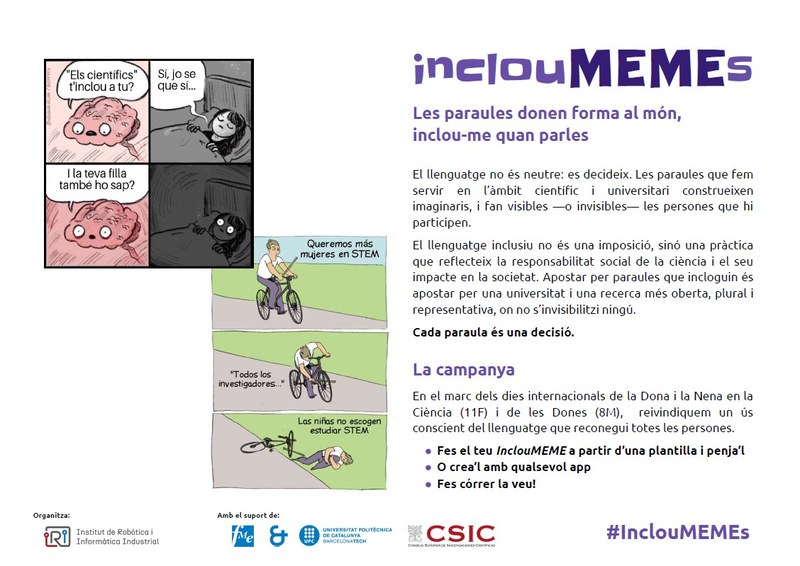 Campanya #InclouMEMEs per promoure el llenguatge inclusiu en ciència